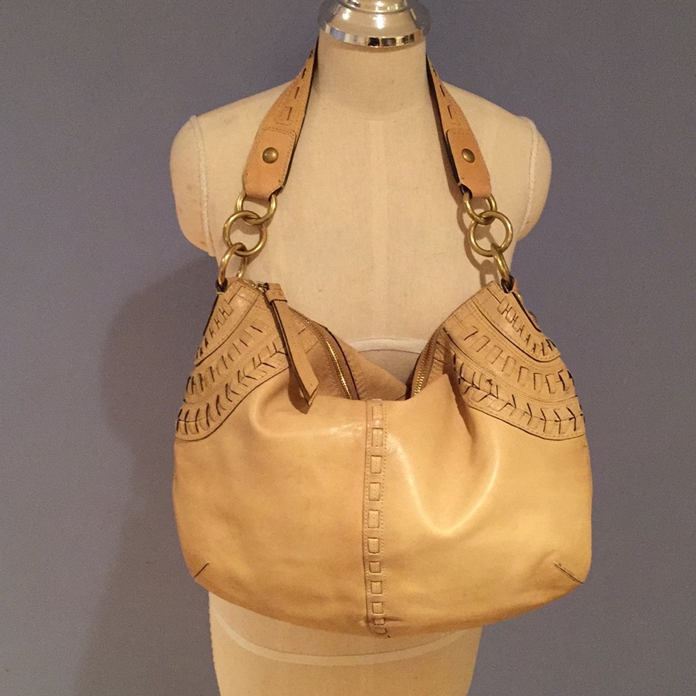 Coach Tan Leather Bag Gold Hardware