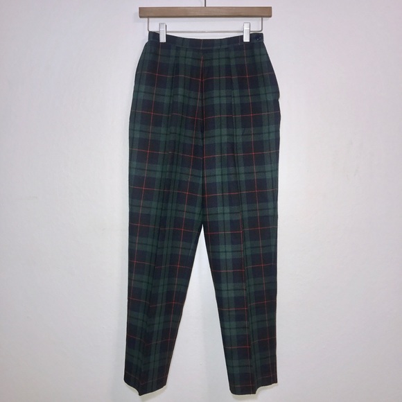 Vintage Pants - ⭐️SOLD⭐️ vintage high waist tartan plaid trousers