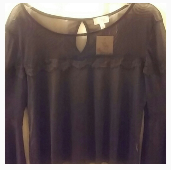 Sheer Bell Sleeve Blouse - Picture 2 of 3
