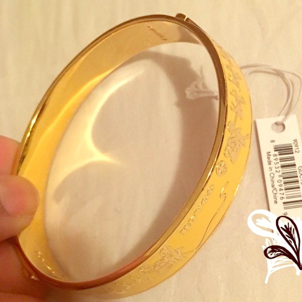 Coach yellow enamel bangle bracelet