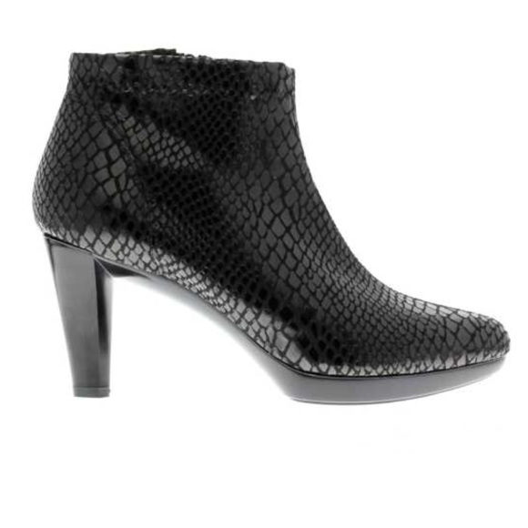 Black Embossed Ankle Boots - Picture 5 of 7