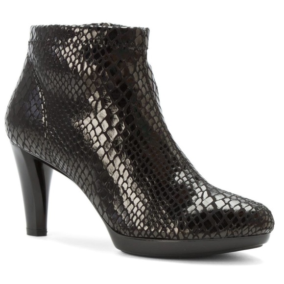 Black Embossed Ankle Boots - Picture 6 of 7