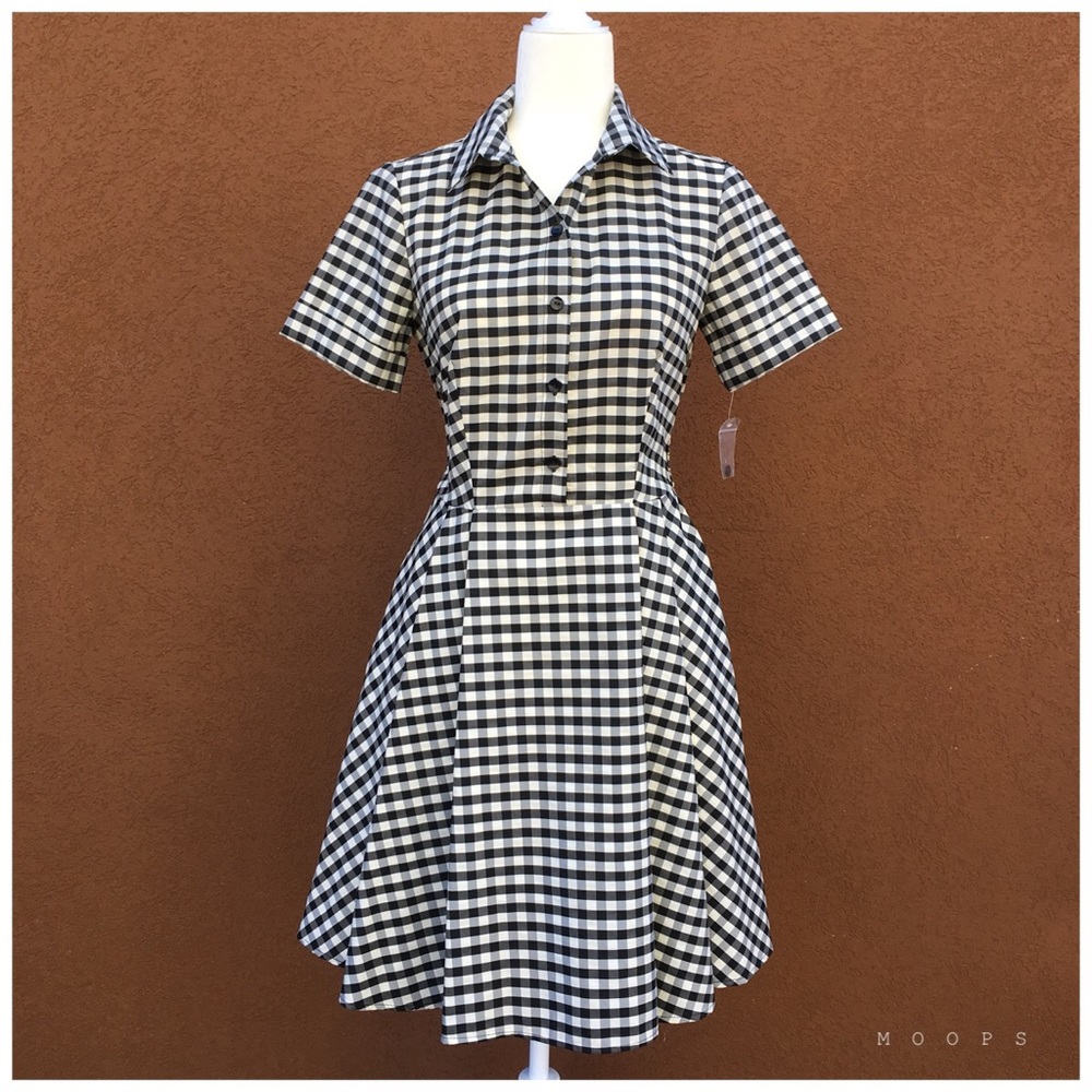 Gabby Skye fit-and-flare checkered dress