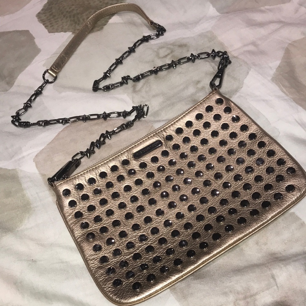 Rebecca Minkoff Gold + Gunmetal Headnail Crossbody