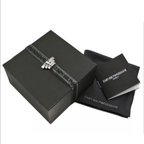 Emporio Armani  Crystal & Onix necklace $195 New - Picture 4 of 8