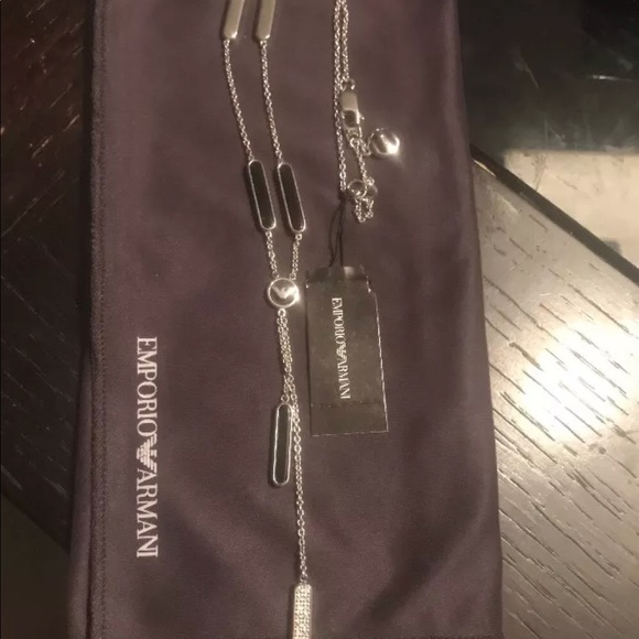 Emporio Armani  Crystal & Onix necklace $195 New - Picture 8 of 8