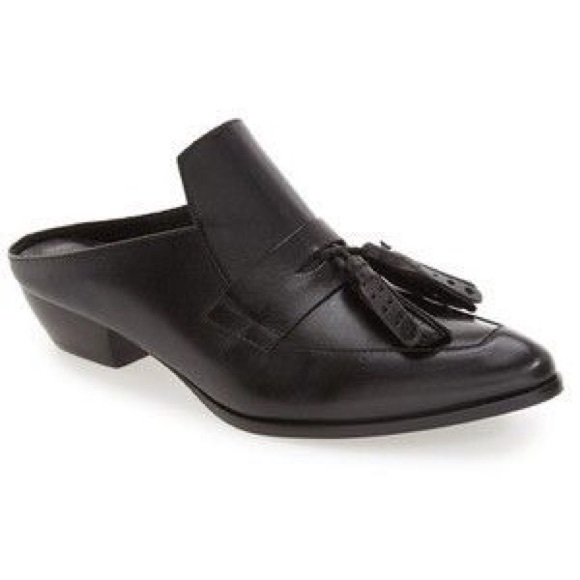 Made in Brazil Black Leather Tassel Loafer Mule - Picture 3 of 7