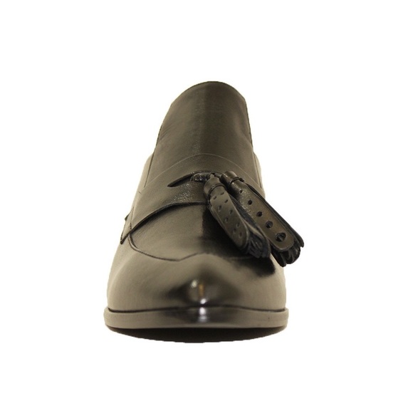 Made in Brazil Black Leather Tassel Loafer Mule - Picture 7 of 7