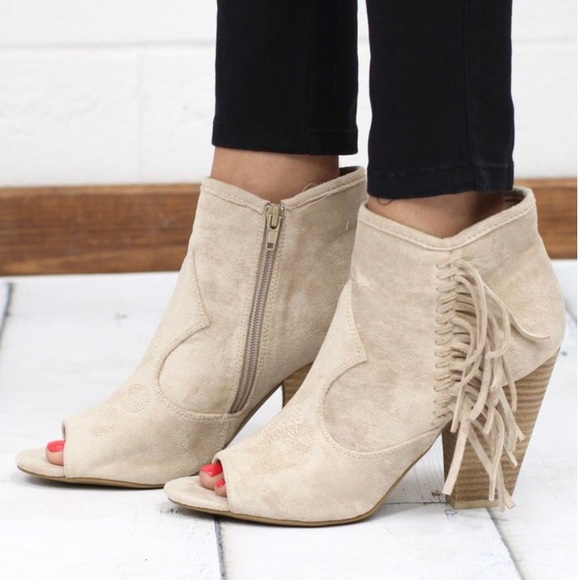 cute peep toe booties