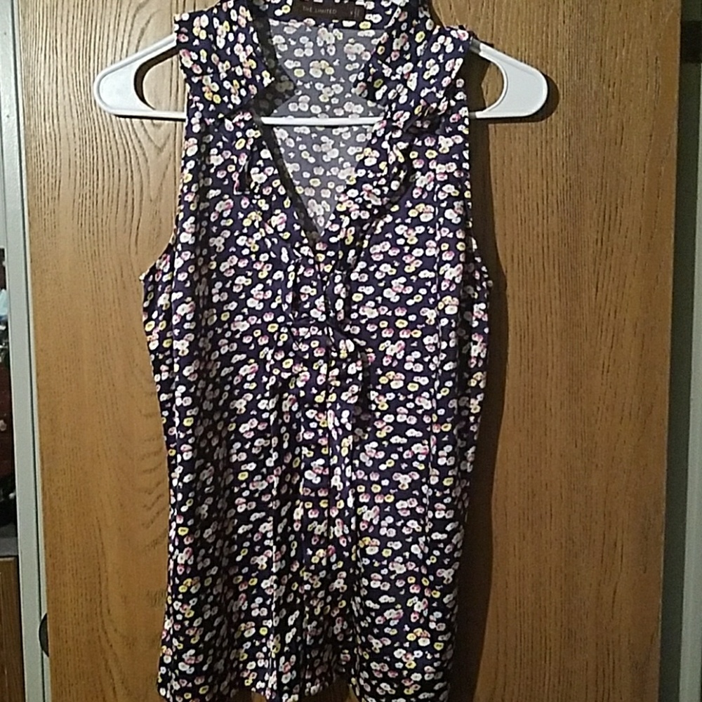 The Limited Floral Sleeveless Ruffle Blouse Sz. Sm