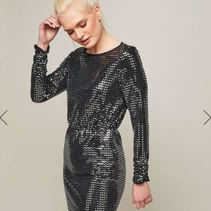 [New] Miss Selfridge Metallic Dress, Size 6