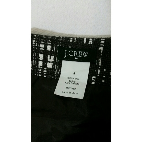 J. Crew Contessa black white Tweed Skirt Size 8 - Picture 3 of 7