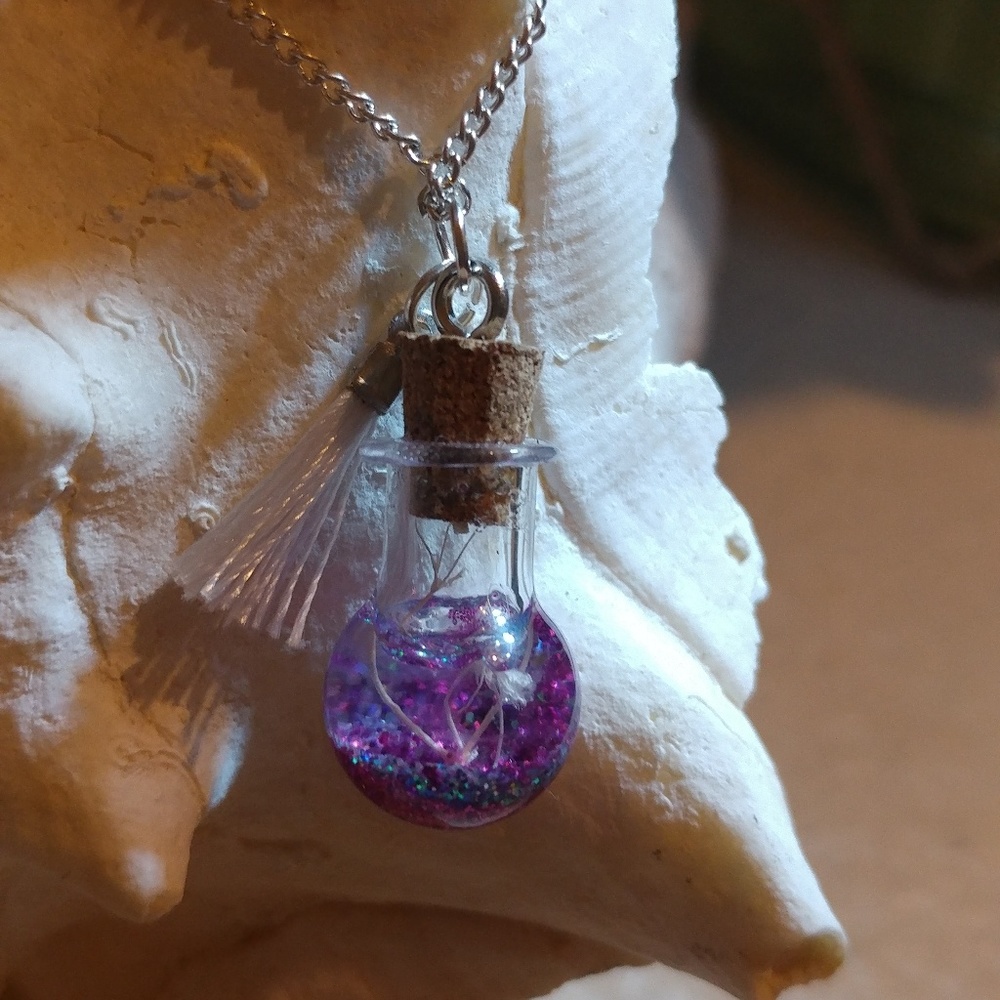 Tiny wish in a bottle necklace - Antique Bronze