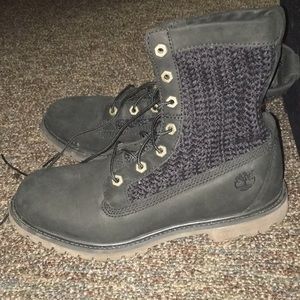 Black Knit Timberlands