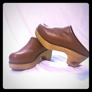 Leather Wooden Clogs