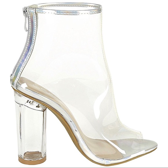 ‘Anya’ Clear Open Toe Boots - Picture 3 of 5