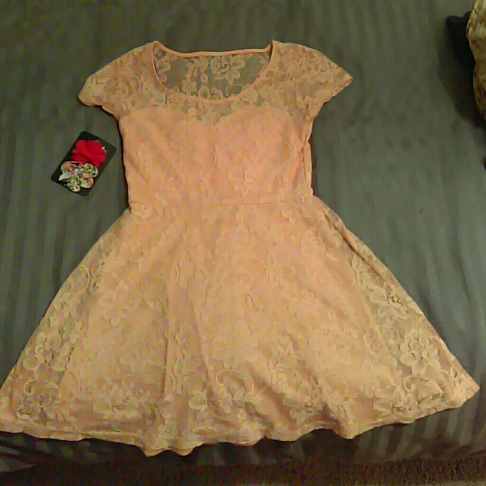 Mauve Lace dress, Free hair clip with purchase!