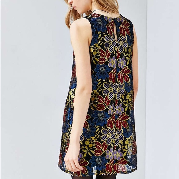 Cooperative Metallic Lace Shift Dress | Urban Outfitters | NEW | Size M - Picture 2 of 5