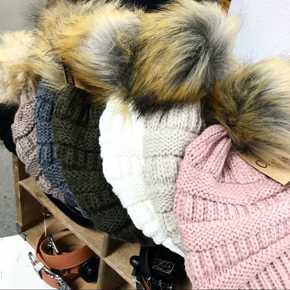 Accessories - Pom Fur Beanie LAST 3