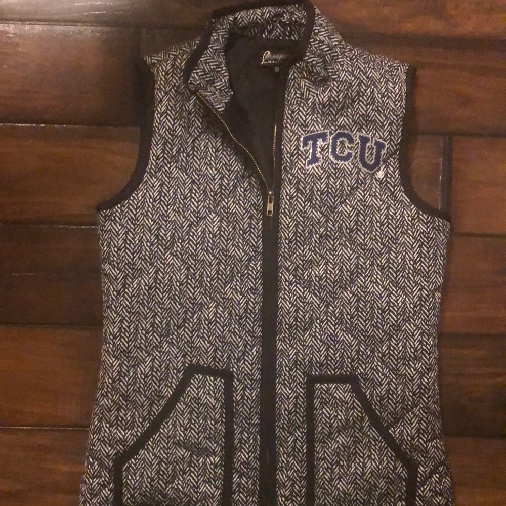 Game day TCU vest.  100% polyester.