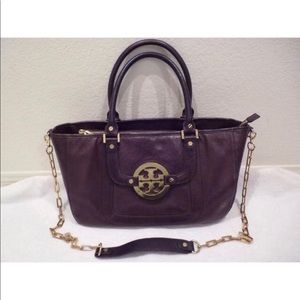 Tory Burch Amanda brown leather tote purse handbag