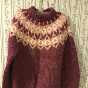 Hand knit Scandinavian design pullover sweater