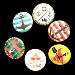 Nautical-Summer Time Fun Collection Push Back Pins