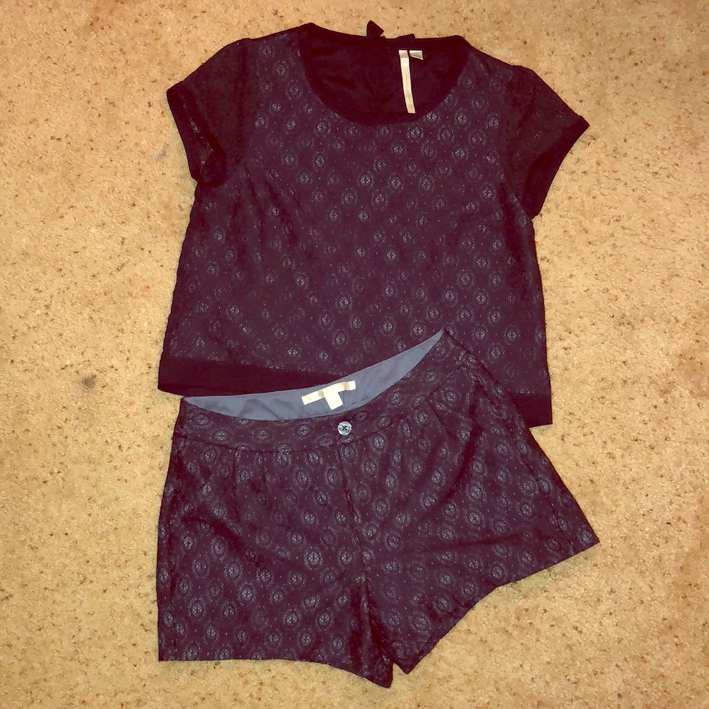 Two piece dress short and shirt set