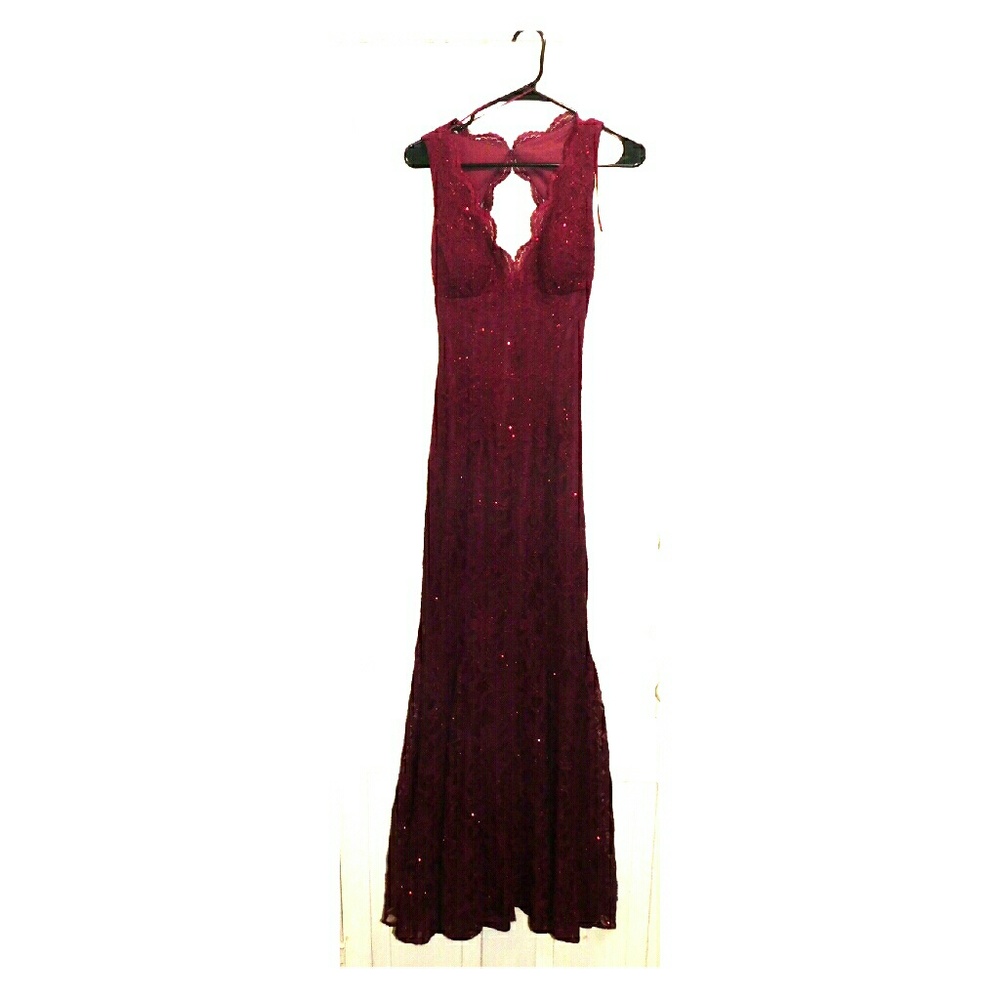 Burgundy Laced Gown