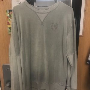 PINK NWOT gray velvet crew neck