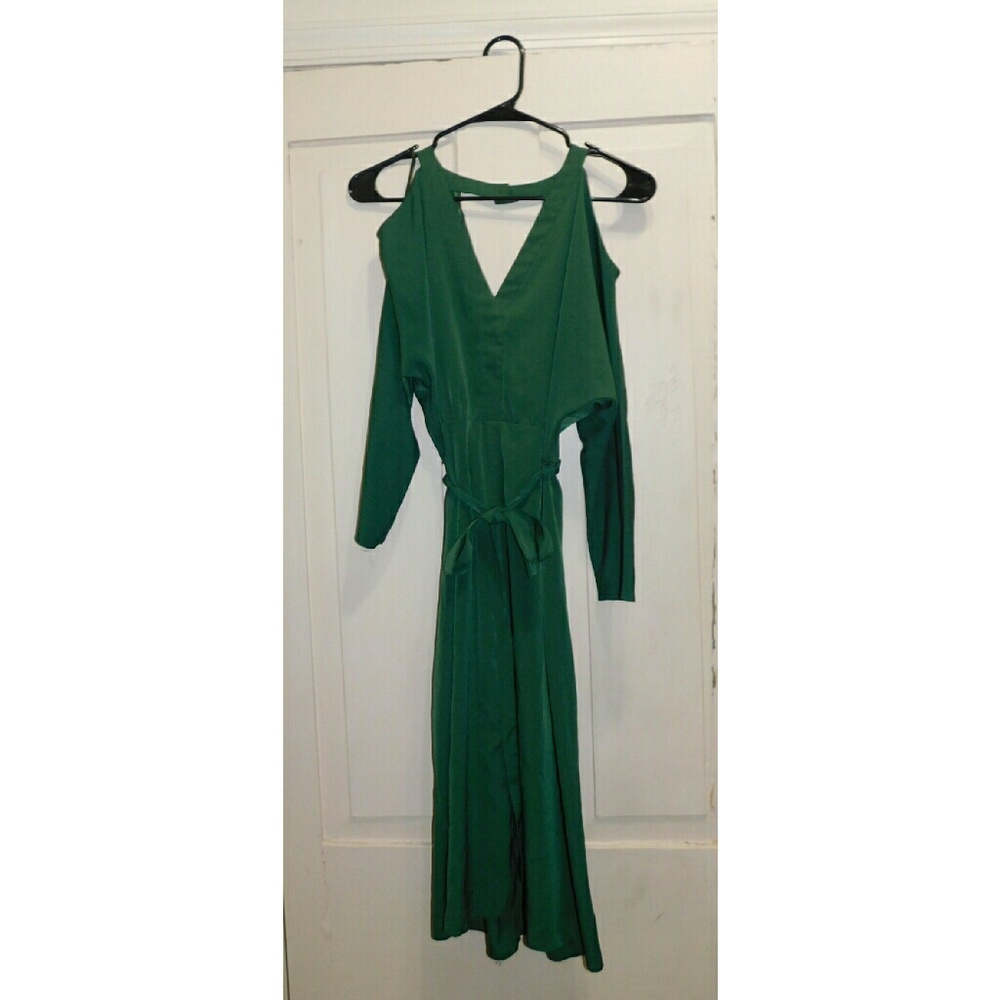 Topshop Green Long Sleeved Dress