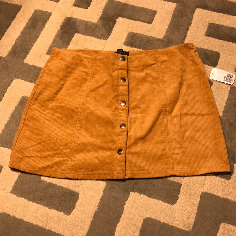 Camel Corduroy Skirt
