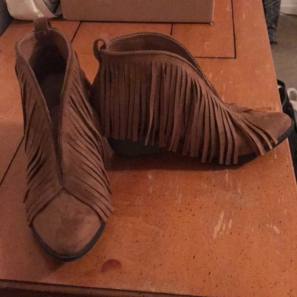 Fringe booties, size 9M