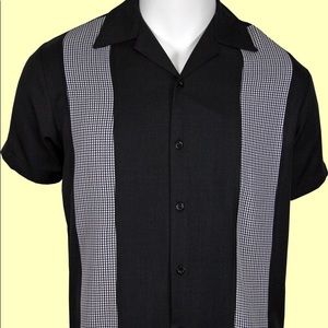 Steady hounds tooth bowling shirt XL
