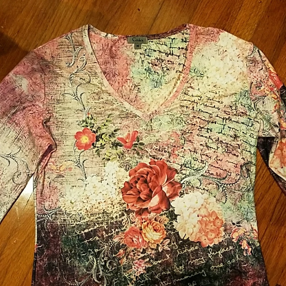 Romantic Rose long sleeve top by Caia