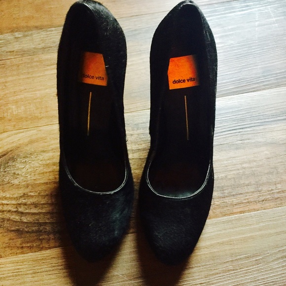 Dolce Vita Pony Hair Black Pumps Size 8.5 - Picture 3 of 6