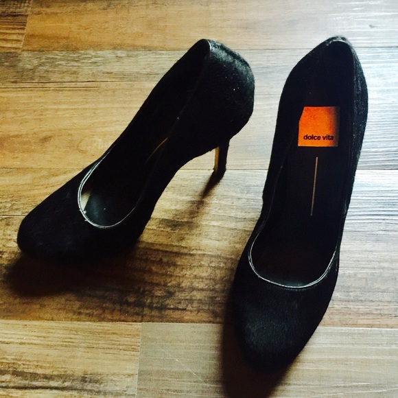 Dolce Vita Pony Hair Black Pumps Size 8.5 - Picture 4 of 6