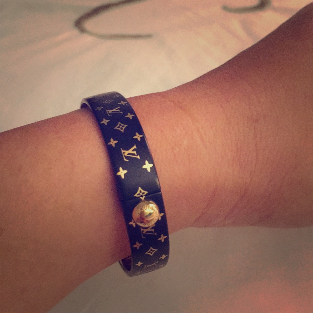 Louis Vuitton Nanogram Bracelet Black Gold