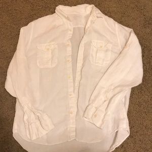Jcrew men’s white linen button up