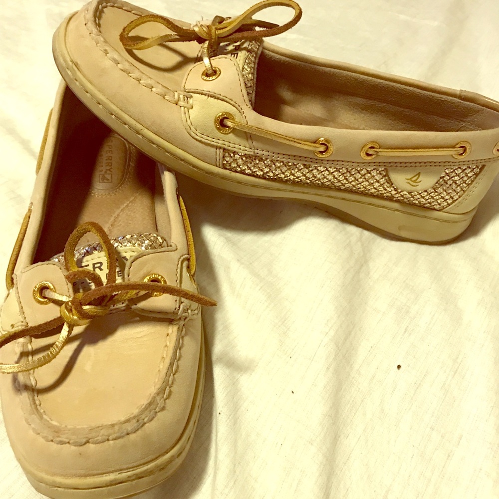 Gold Sparkle Sperrys