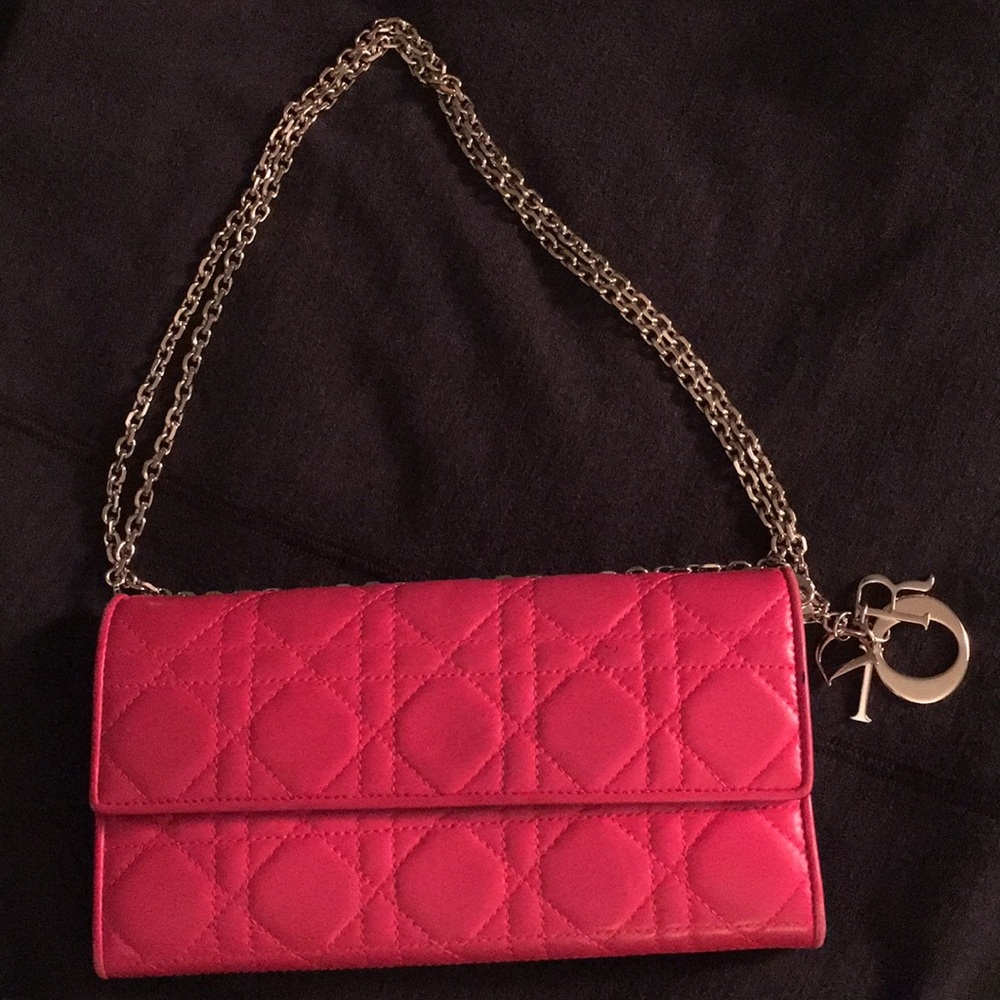 Christian Dior Wallet on Chain Cannage Lambskin