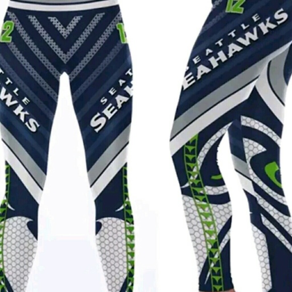 XXL 14-16 Seattle Seahawks Leggings 12 man Go Hawk - Picture 3 of 3