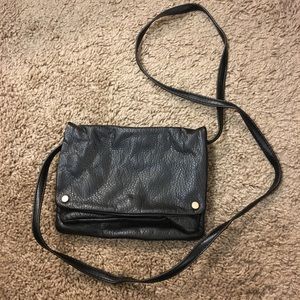 Black Faux Leather Crossbody