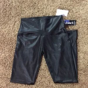 Black vegan leather leggings...