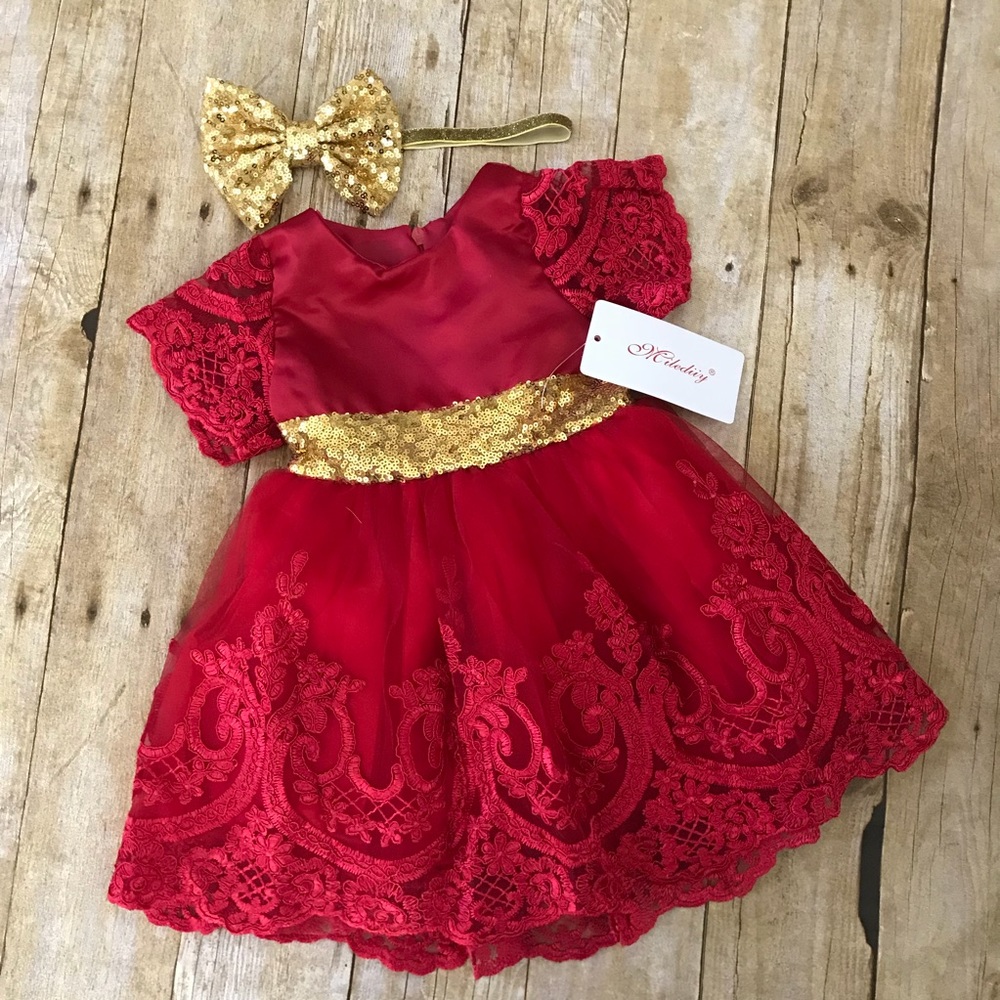Baby red gown