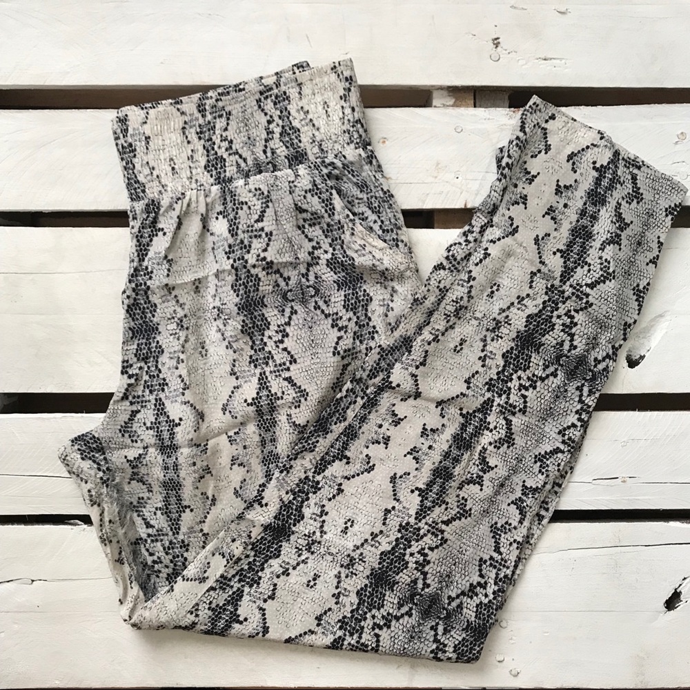 Snake print trousers