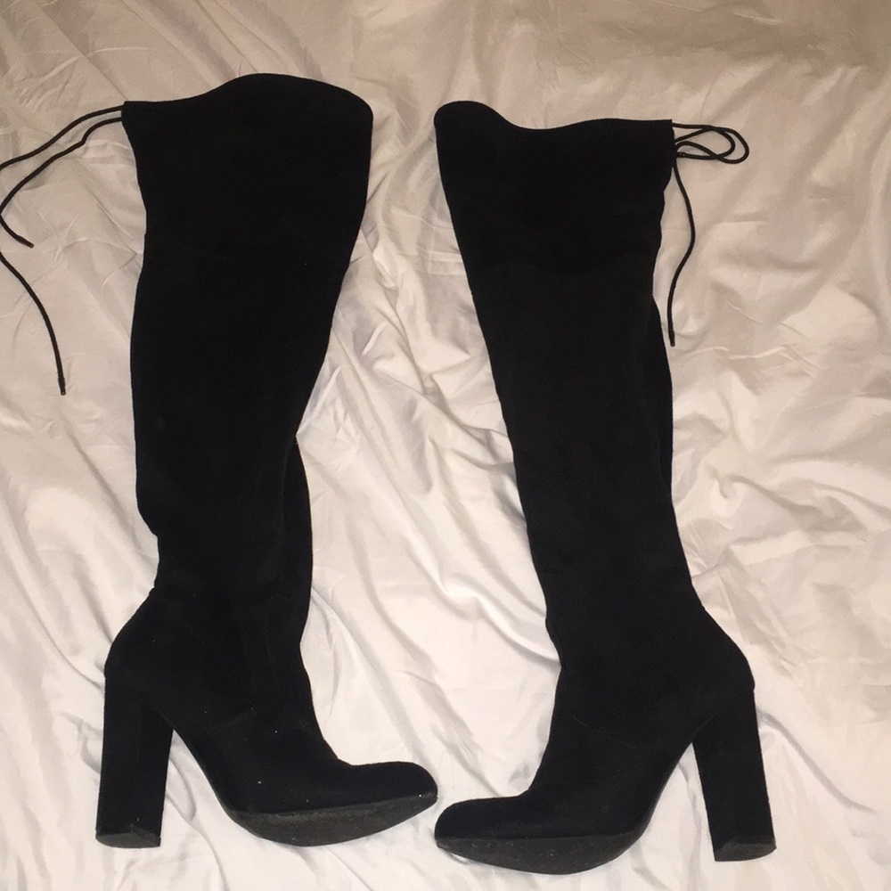 Black knee high boots