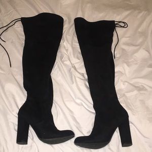 Black knee high boots