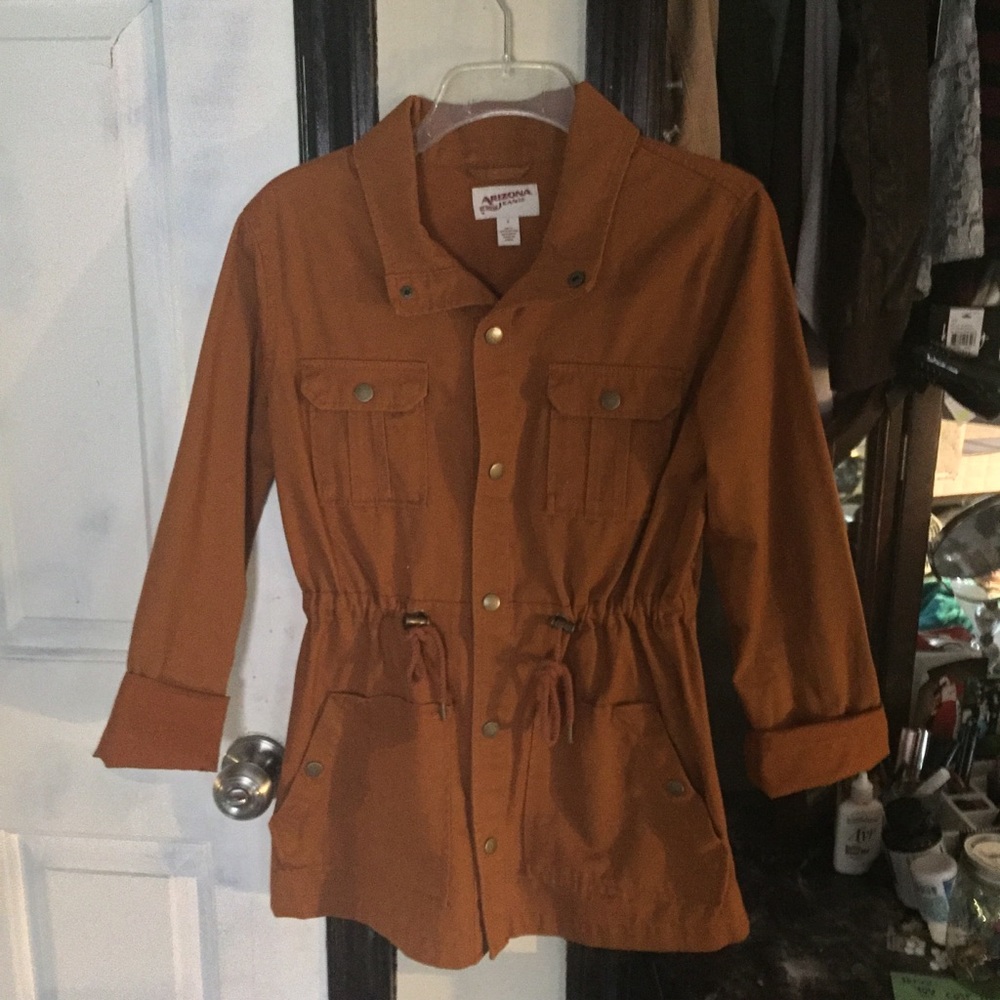 Arizona SM Orange Utility Button Down Coat