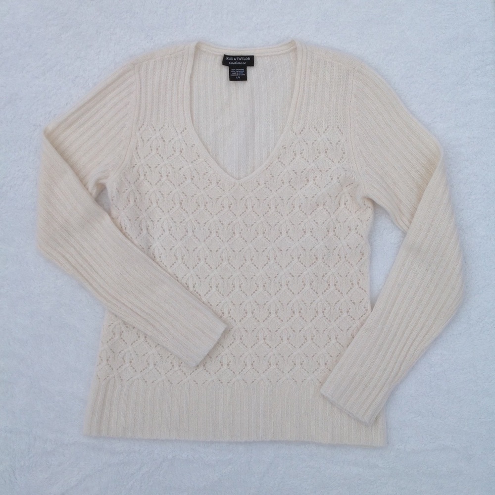 White Cashmere Lord & Taylor Sweater